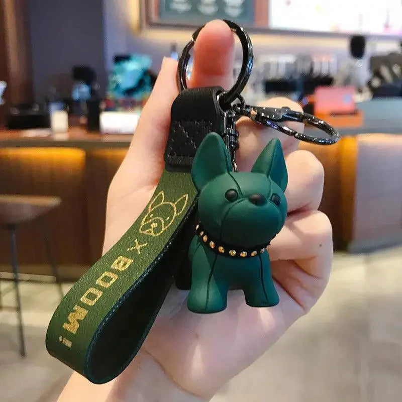 French Bulldog Leather Keychain For Men Stylish Accessory