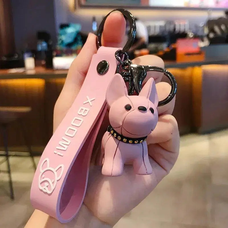 French Bulldog Leather Keychain For Men Stylish Accessory