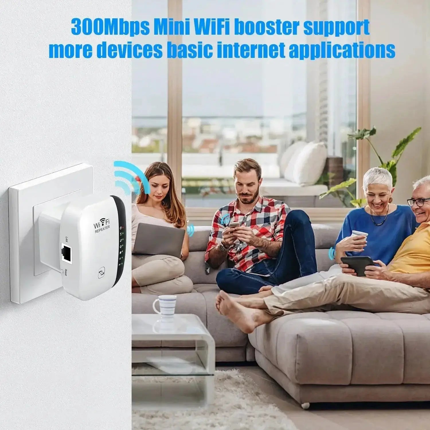 Wireless Repeater For Fast WiFi Extends Range And Speed