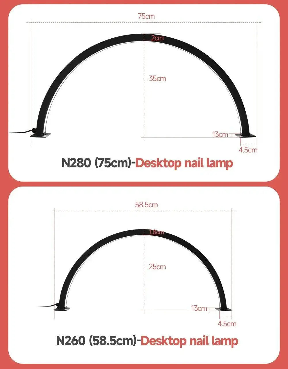 Customizable LED Nail Lamp Half Moon For Manicures