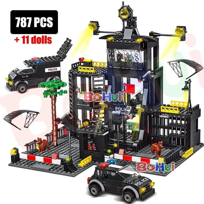 SWAT City Police Station Building Blocks Kit for Kids