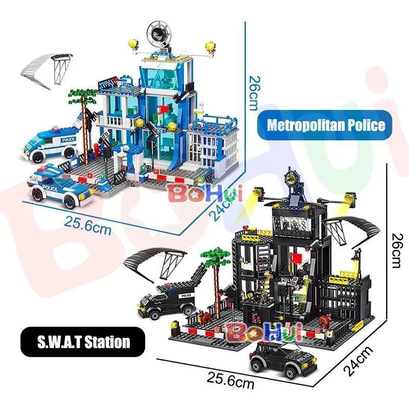 SWAT City Police Station Building Blocks Kit for Kids