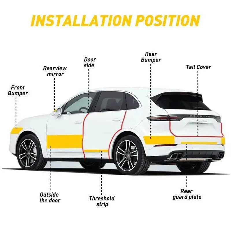 Nano Carbon Fiber Car Sticker Set Scratch Resistant