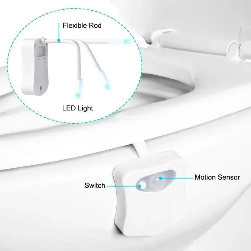 Motion Sensing LED Toilet Light With Customizable Color Glow