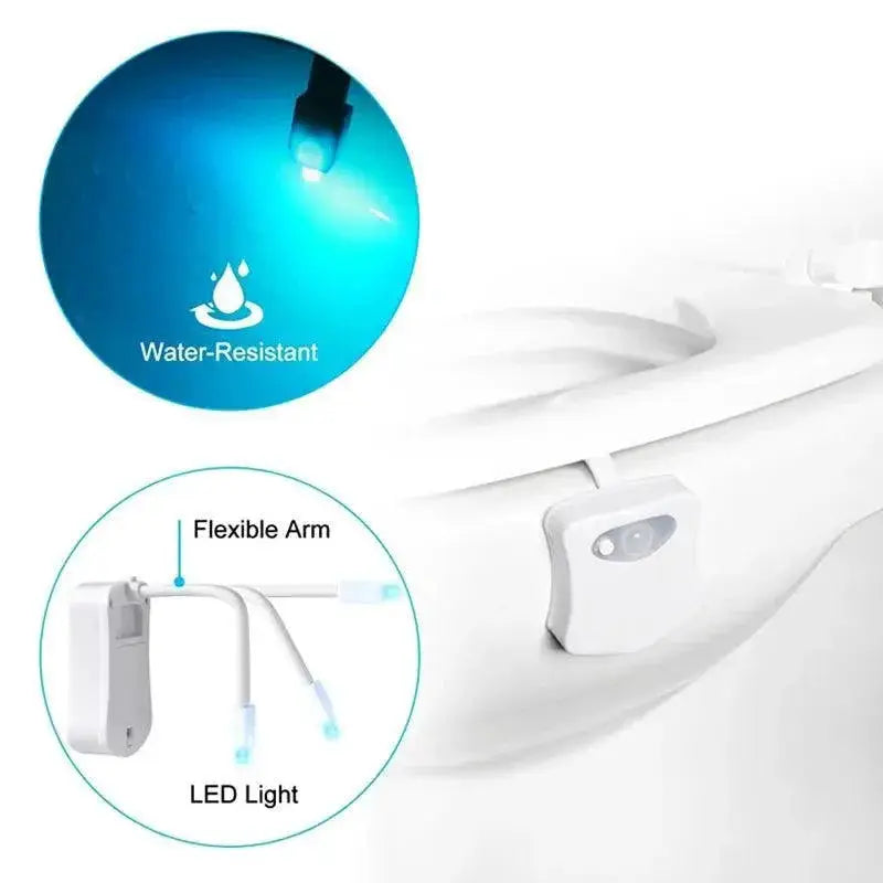 Motion Sensing LED Toilet Light With Customizable Color Glow