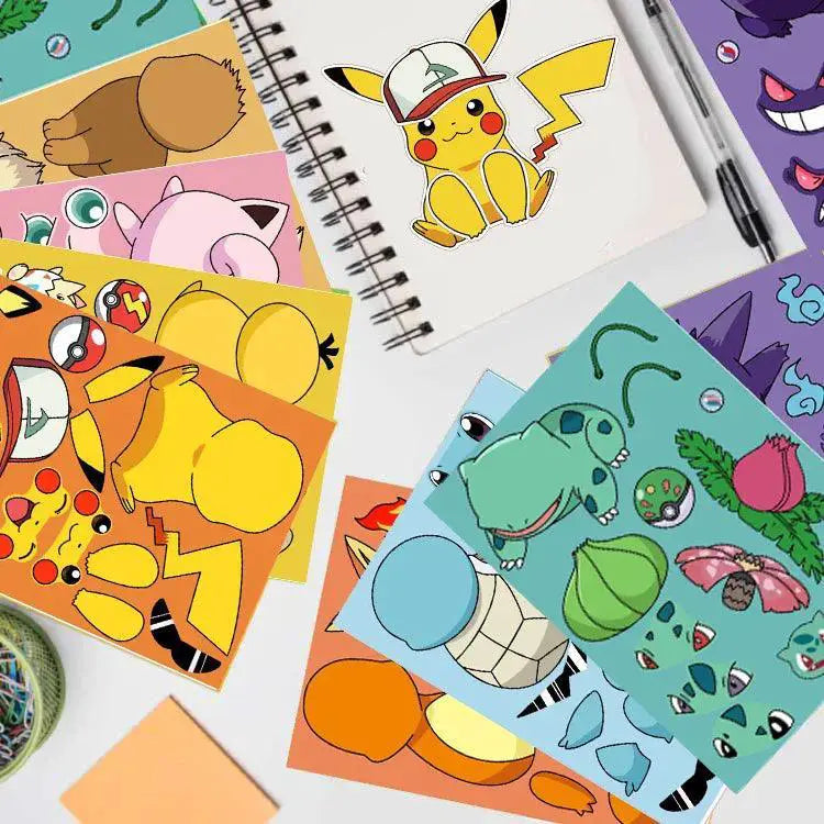 Pokemon Pikachu Sticker Puzzle Kit DIY Gift For Kids