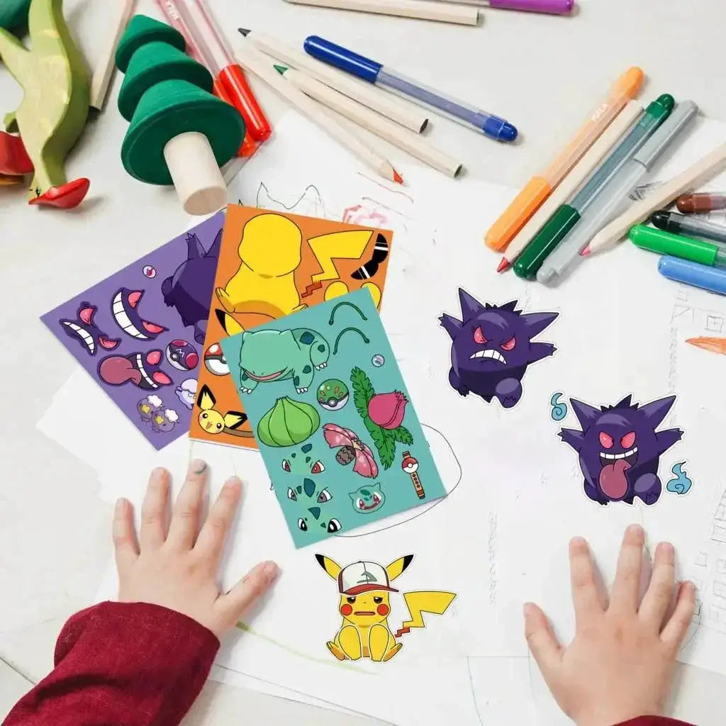 Pokemon Pikachu Sticker Puzzle Kit DIY Gift For Kids