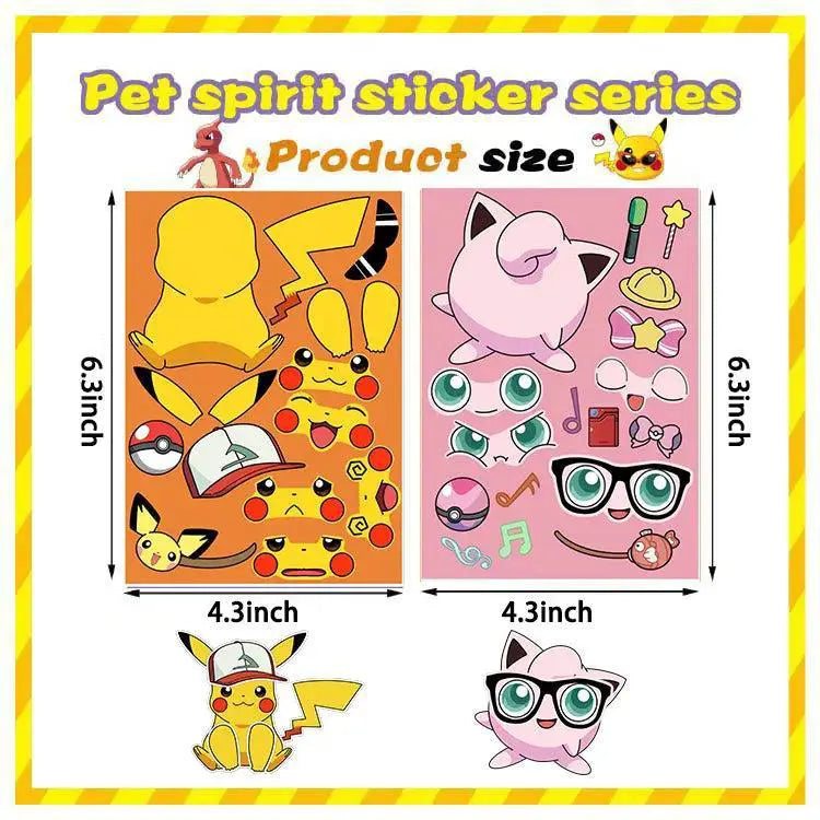 Pokemon Pikachu Sticker Puzzle Kit DIY Gift For Kids