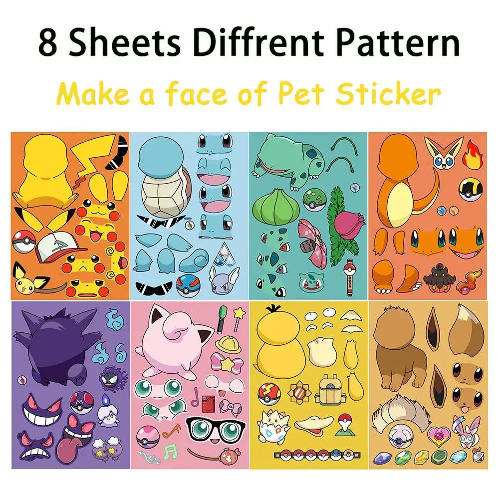 Pokemon Pikachu Sticker Puzzle Kit DIY Gift For Kids