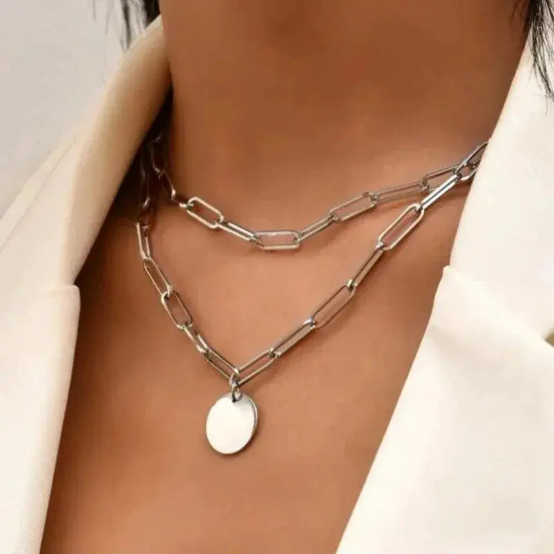 Vintage Bohemian Zircon Crystal Charm Necklace Set Elegant