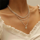 Vintage Bohemian Zircon Crystal Charm Necklace Set Elegant