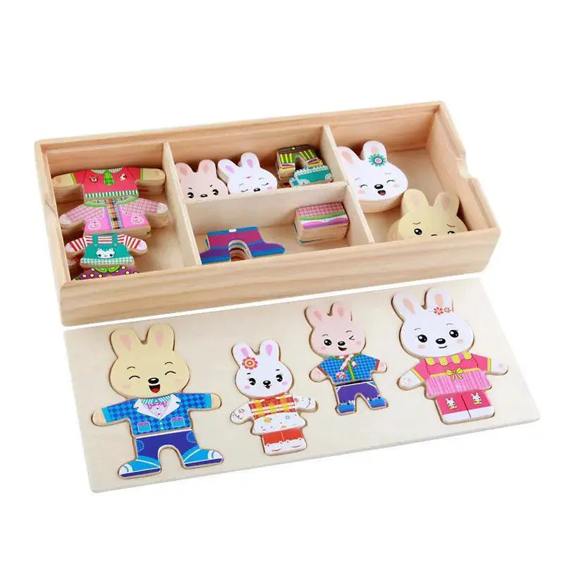 Little Bear Dress Up Jigsaw Puzzle Creative Educational Toy