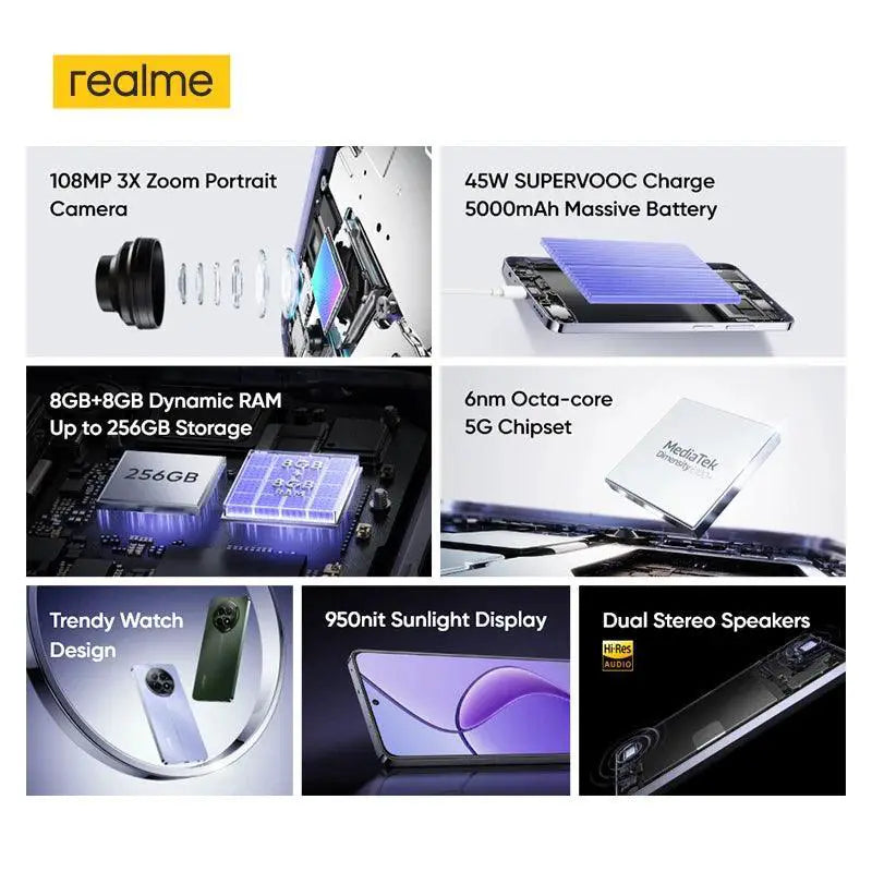 Realme 12 5G Smartphone 108MP Camera 120Hz Display Plus