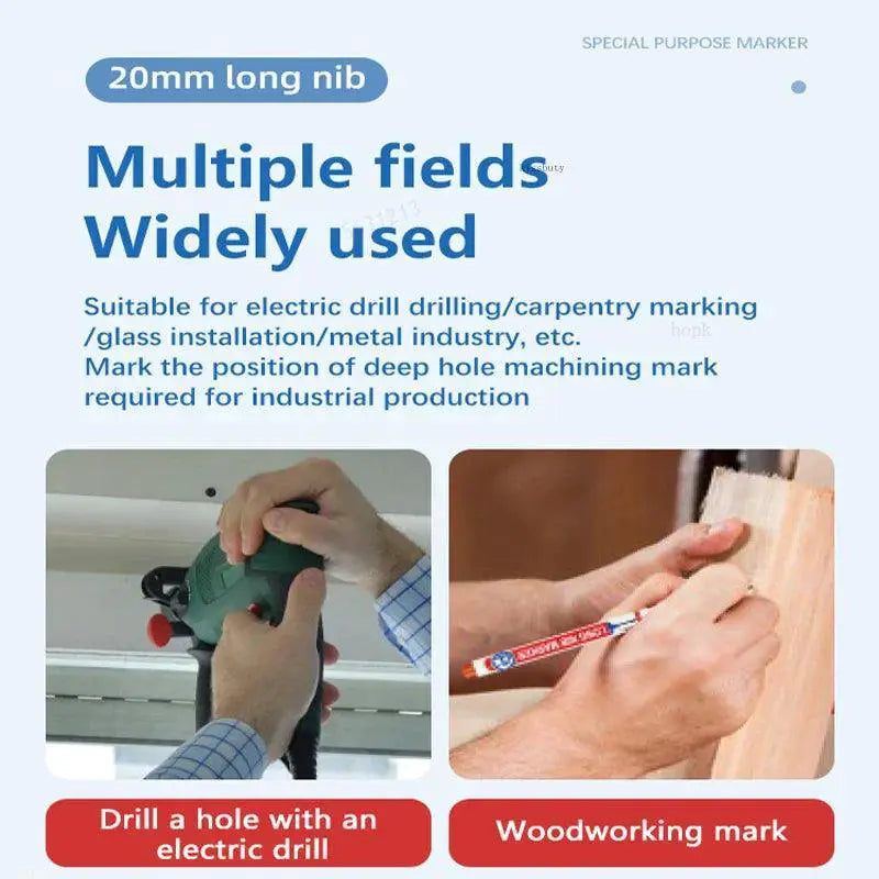 Deep Hole Precision Markers for Metal and Woodworking Tools