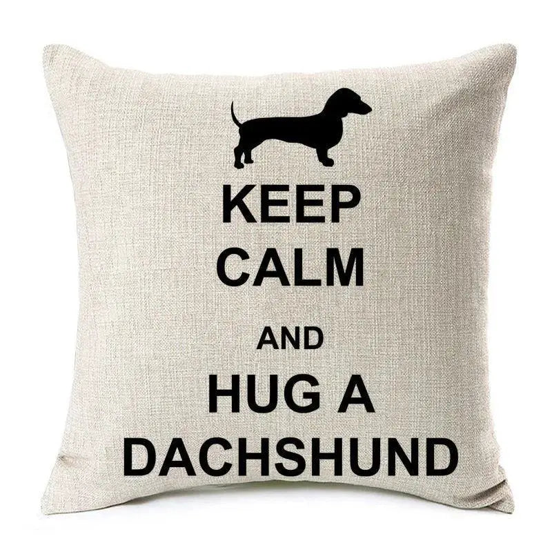 Dachshund Dog Painting Cotton Linen Pillow Covers Home Decor