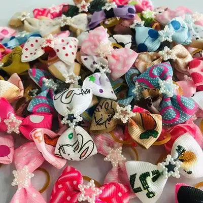 Cute Dog Hair Bows and Balls Set for Pet Grooming Fun