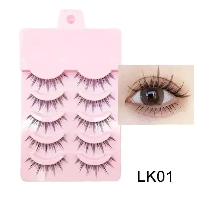 Natural Manga Eyelashes Volume And Length Boosting 5 Pairs