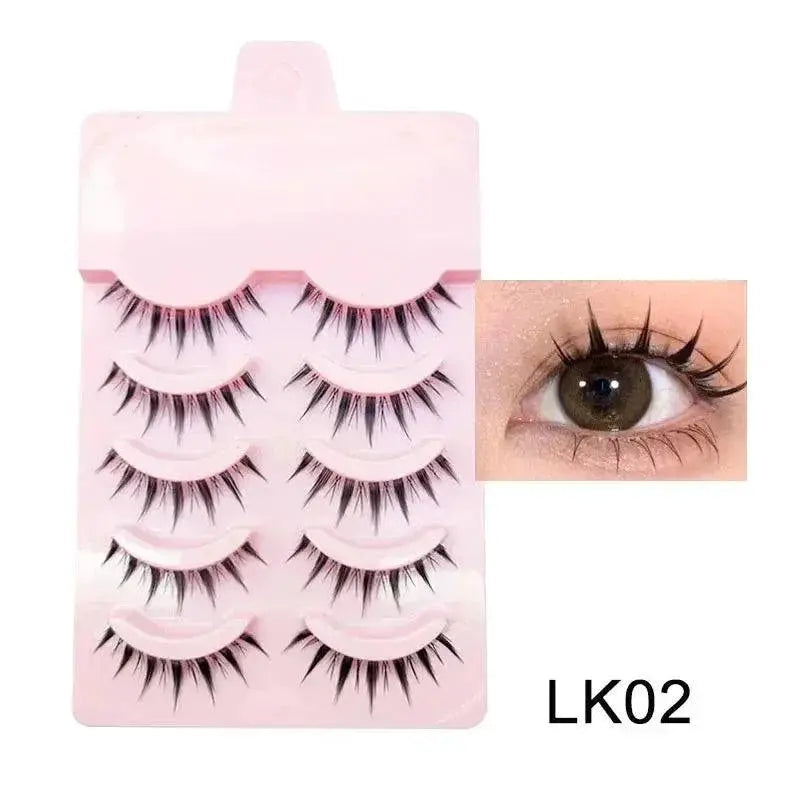 Natural Manga Eyelashes Volume And Length Boosting 5 Pairs