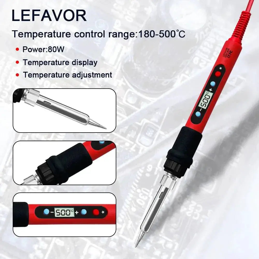 LCD Soldering Iron Kit With Adjustable Temperature Heater