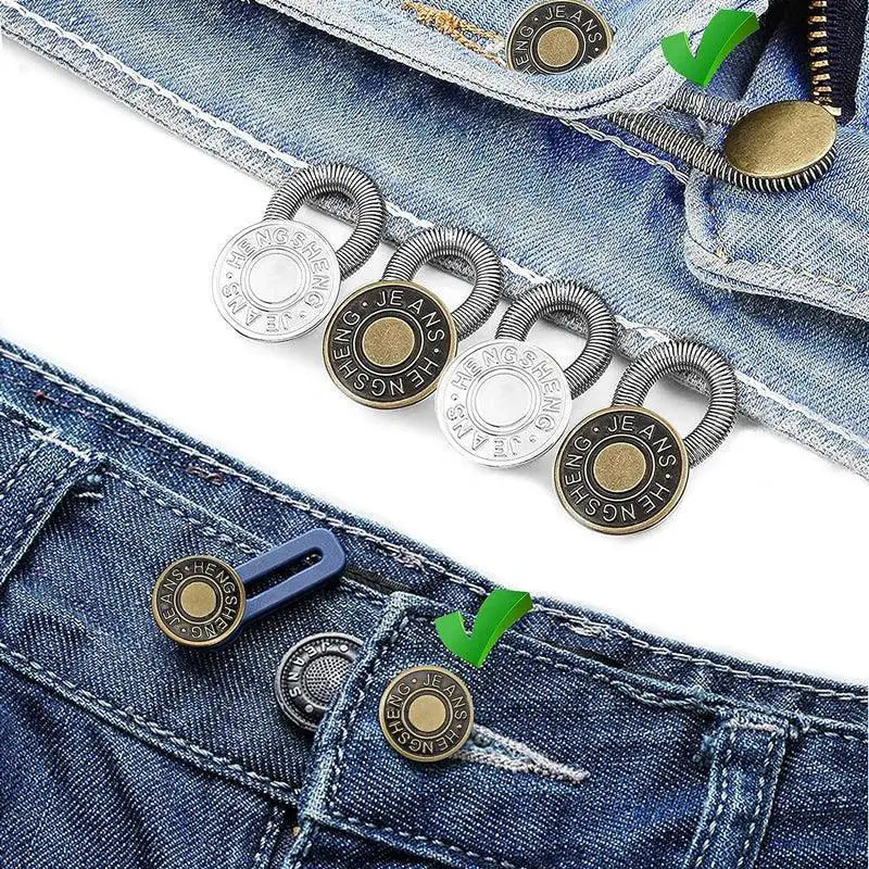 Expandable Metal Button Extenders Comfort Fit Waistband Kit