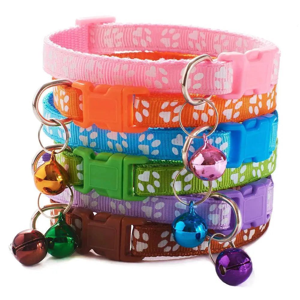 Adjustable Nylon Pet Collar Set With Bell For Small Pets