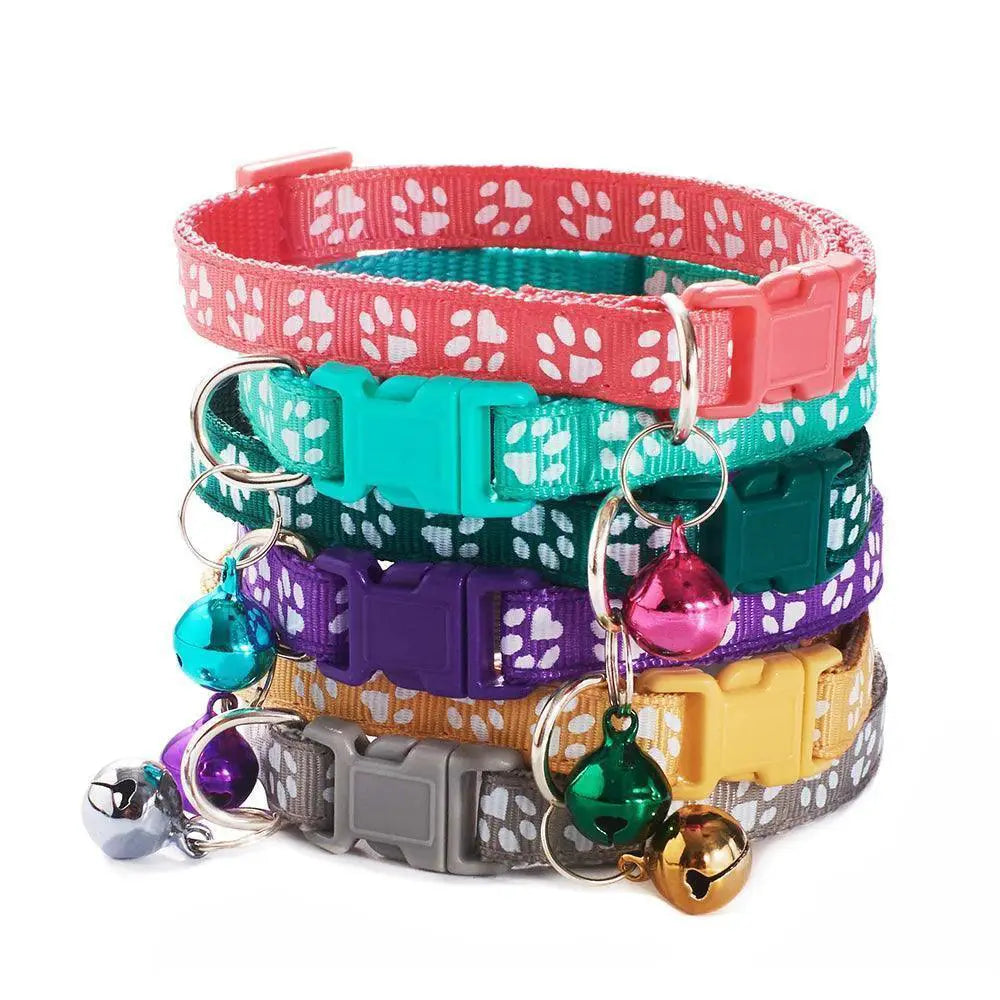 Adjustable Nylon Pet Collar Set With Bell For Small Pets
