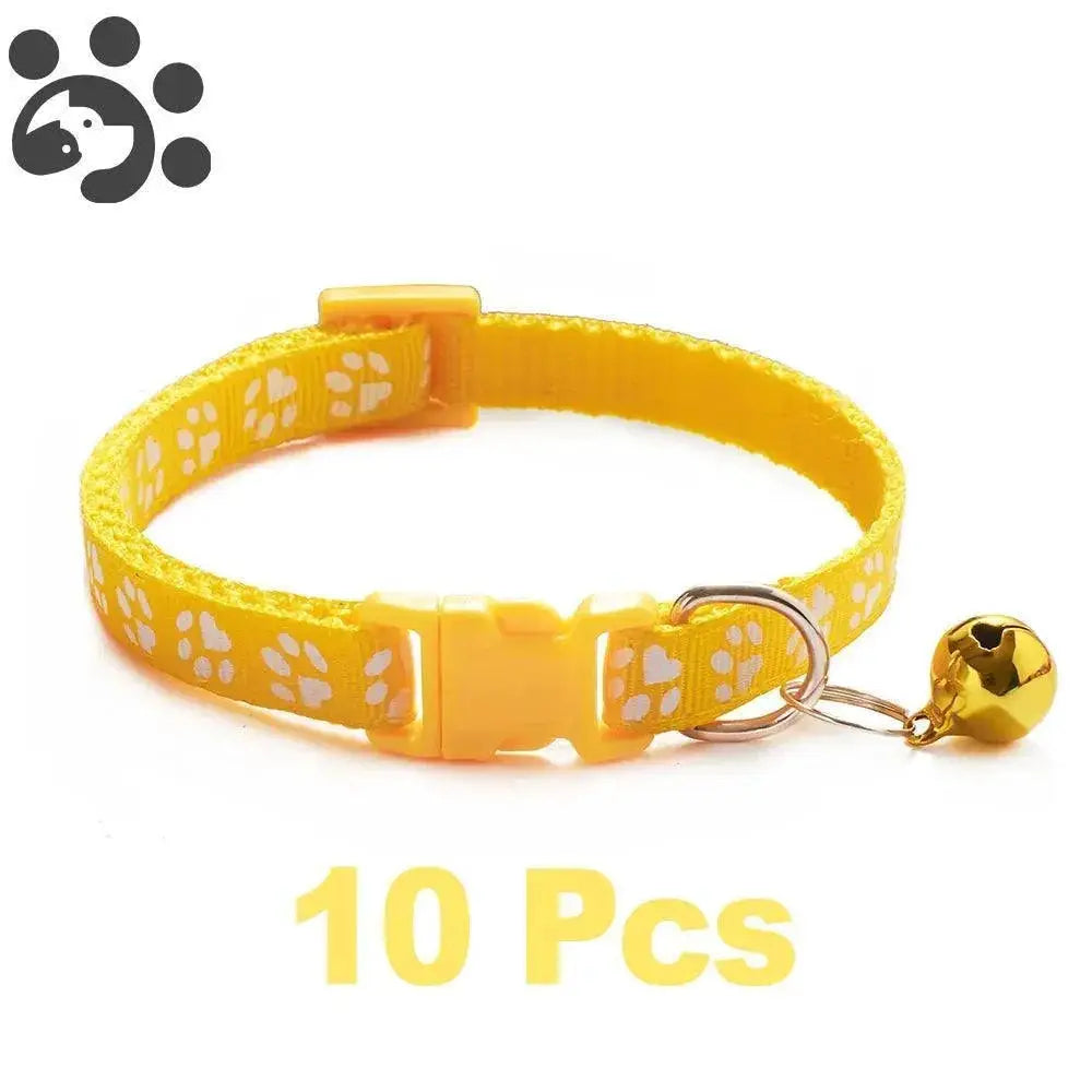 Adjustable Nylon Pet Collar Set With Bell For Small Pets