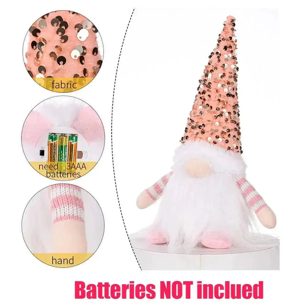 LED Christmas Gnome Elf Doll Whimsical Holiday Decor