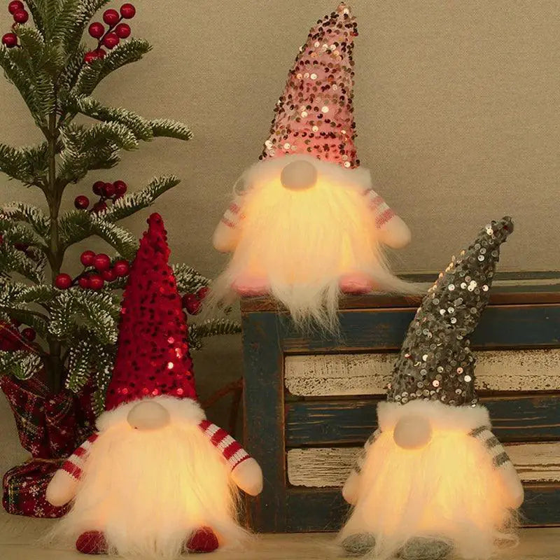 LED Christmas Gnome Elf Doll Whimsical Holiday Decor