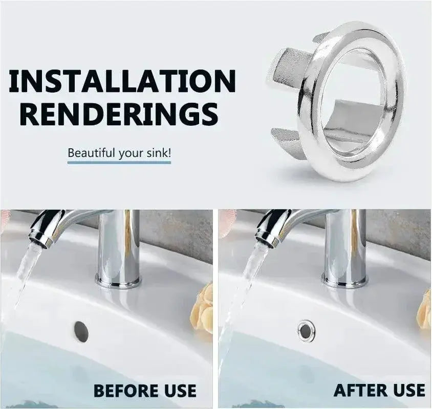 Plastic Basin Sink Overflow Cover Rings Set of 4 Upgrade