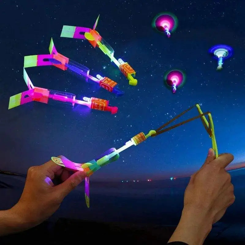 Arrow Rocket Helicopter LED Light Flying Toy Outdoor Fun