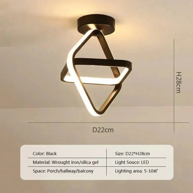 LED Ceiling Light Modern Dual Rings Illuminate Fixture