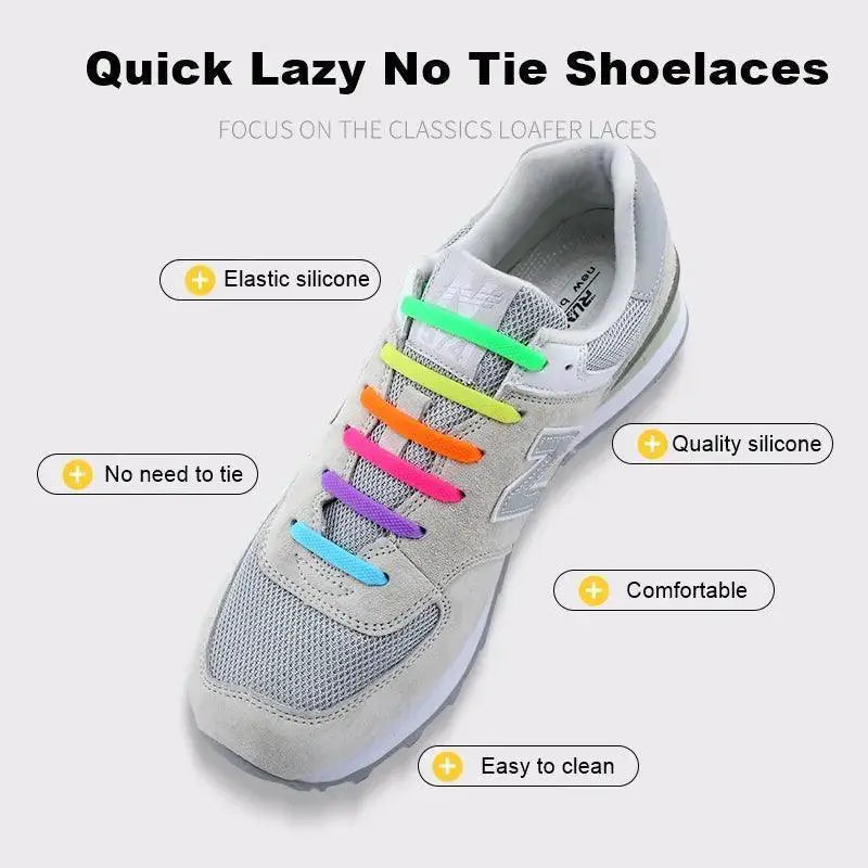 Silicone Shoelaces Quick Stylish Lace Upgrade for Sneakers