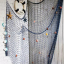 Nautical Coastal Wall Decor Cotton Fishing Net Shells