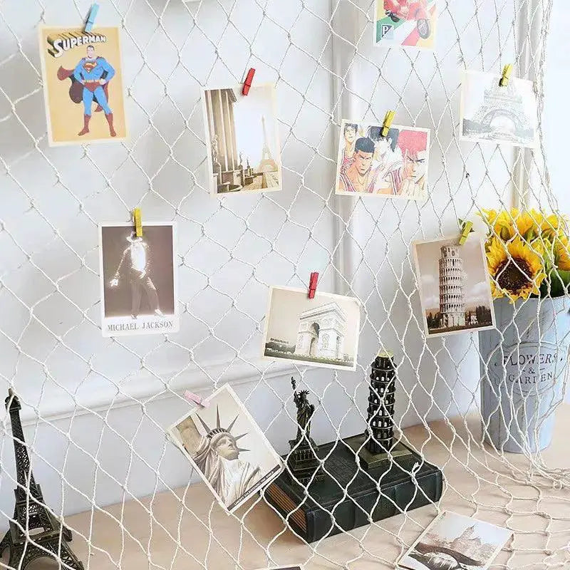 Nautical Coastal Wall Decor Cotton Fishing Net Shells