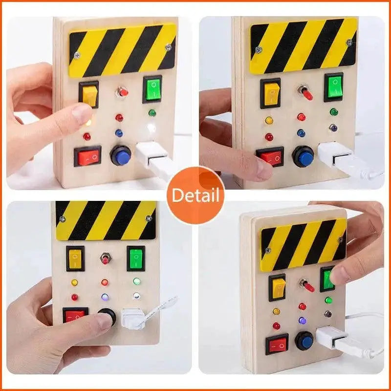 Montessori LED Busy Board Sensory Cognitive Development Toy