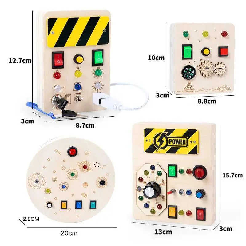 Montessori LED Busy Board Sensory Cognitive Development Toy