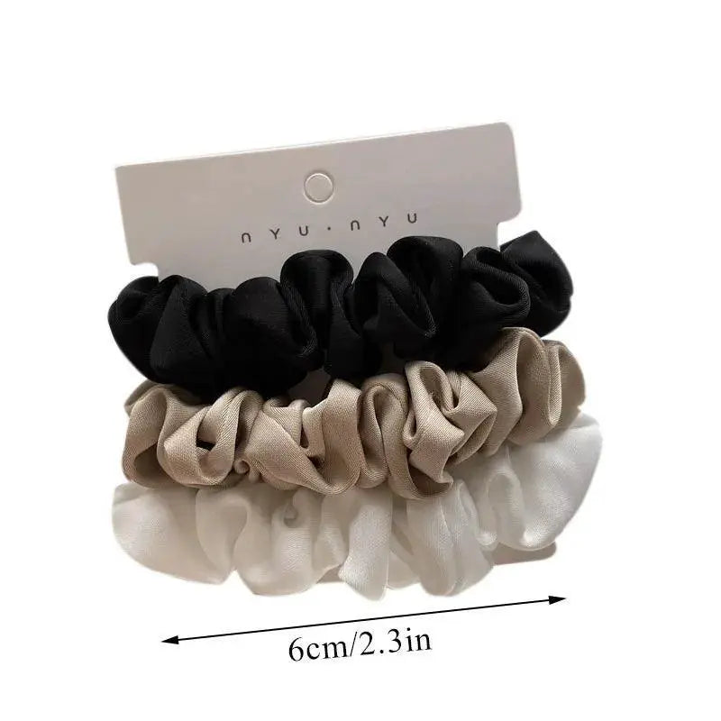Silk Satin Ponytail Scrunchies Luxe Hair Accessories Set