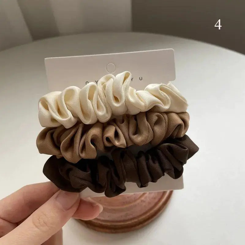 Silk Satin Ponytail Scrunchies Luxe Hair Accessories Set