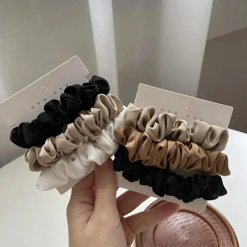 Silk Satin Ponytail Scrunchies Luxe Hair Accessories Set