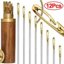Elderly Friendly Stainless Steel Sewing Needle Set 12 Pack