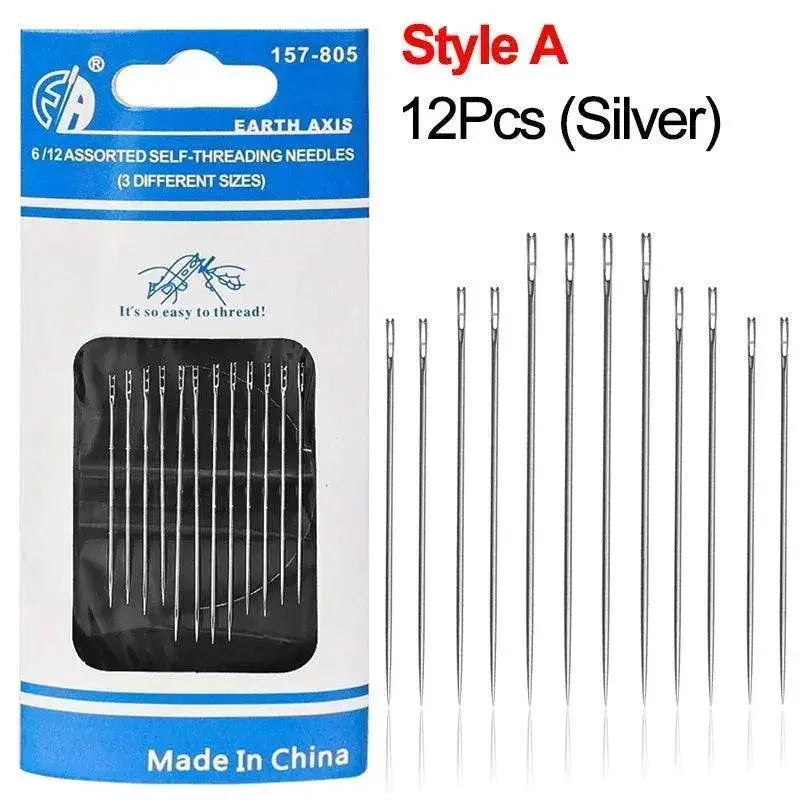 Elderly Friendly Stainless Steel Sewing Needle Set 12 Pack
