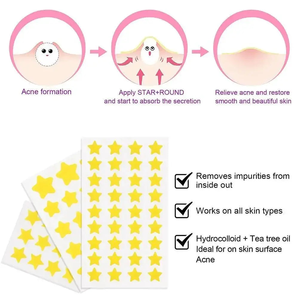 Clear Skin Adhesive Acne Patches With Stylish Designs