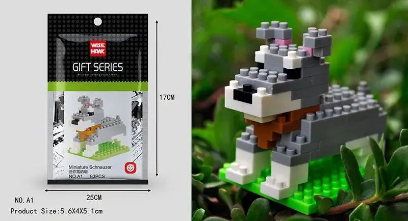 Kids Mini Building Blocks Animals 3D Model Educational Bag