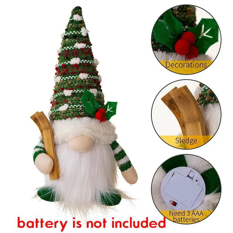 Illuminated Christmas Elf Gnome Doll Holiday Decor Magic