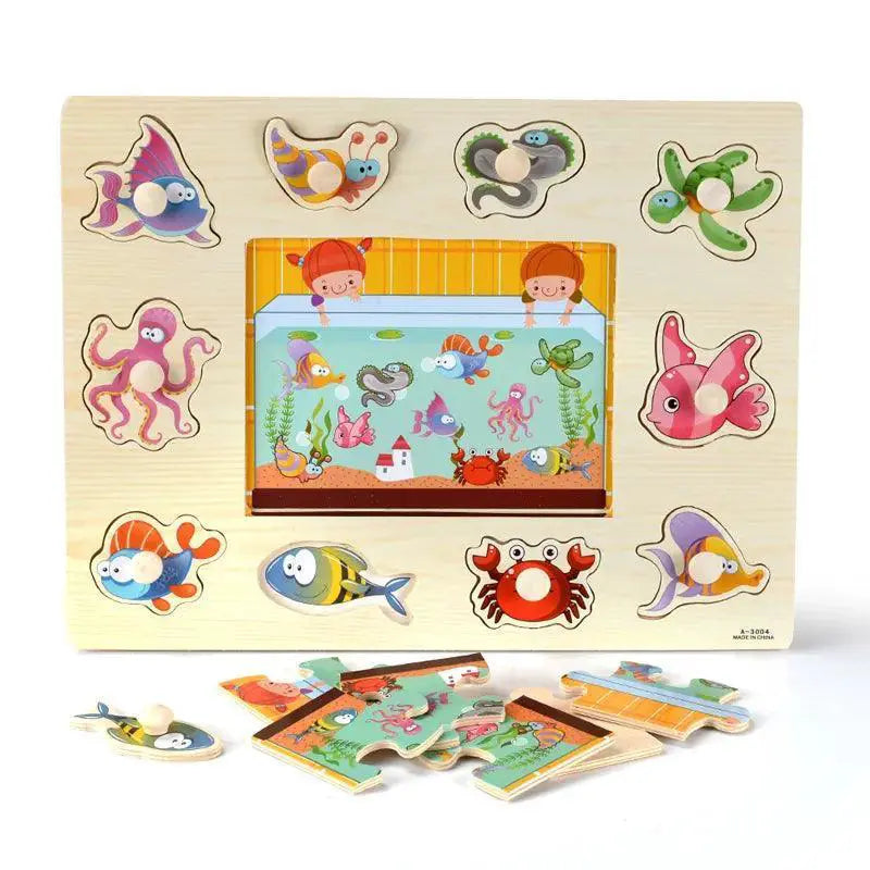 Montessori Wooden Puzzle Set Enhance Creative Learning Fun