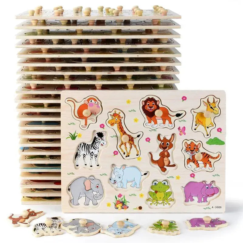 Montessori Wooden Puzzle Set Enhance Creative Learning Fun