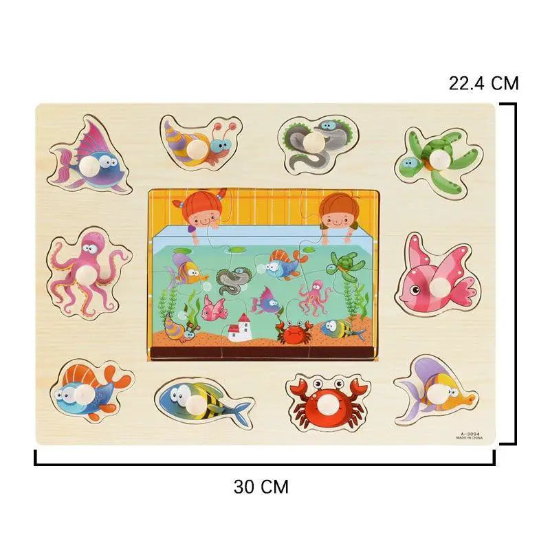 Montessori Wooden Puzzle Set Enhance Creative Learning Fun