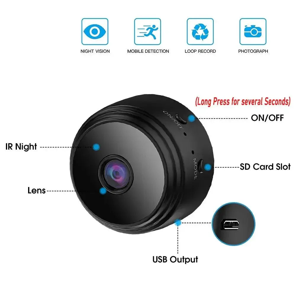 1080P HD WiFi Mini Camera With Motion Detection 360 Rotation