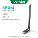 UGREEN USB WiFi Adapter AX1800 AC650 Dual Band WiFi 6 5